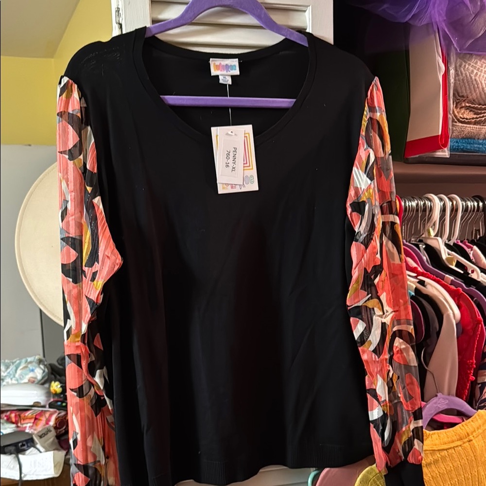 LuLaRoe Black Long Sleeve Blouse